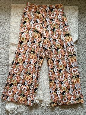 Vintage Print inspired linen blend pants